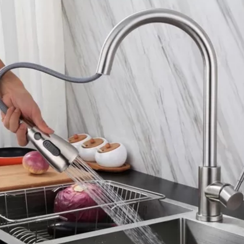 Modern Single Handle Chrome Brass Faucet for Wash Basin