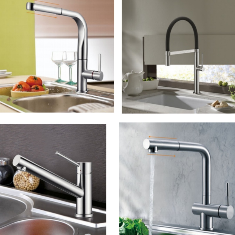 304 Stainless Steel Lead-Free Kitchen Faucet with Model No.: Js07