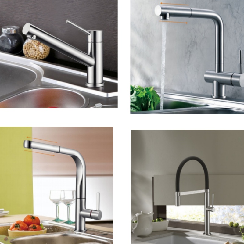Black 304 Stainless Steel Kitchen Faucet for Export