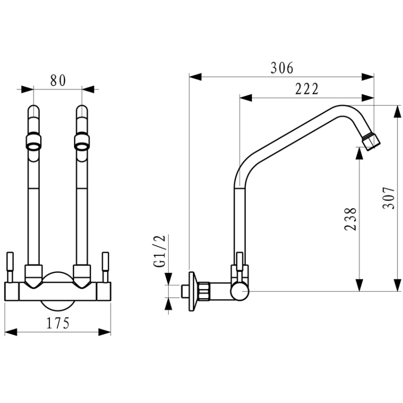 Js08 Stainless Steel Kitchen Faucet with Two Modes Function