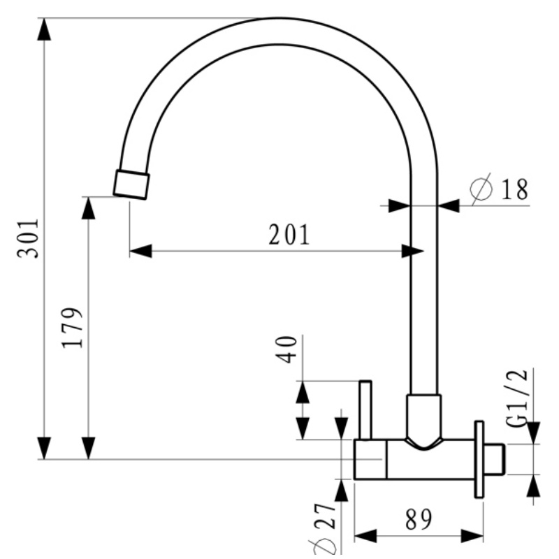 Brass Kitchen Faucet, Hidden Mixer Kitchen Tap, Premium All Copper Water Tap for Kitchen Sink