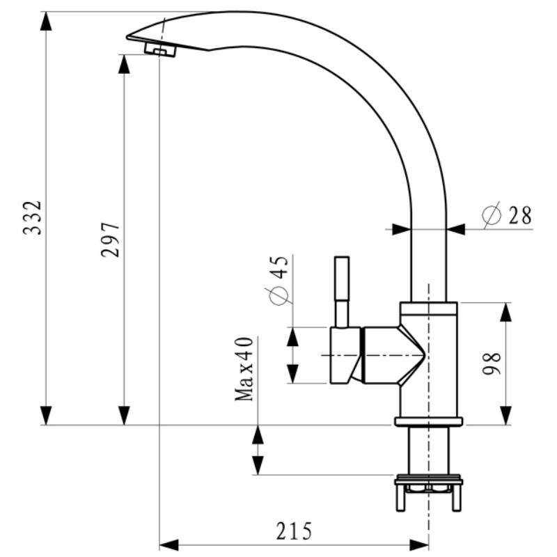 304 Stainless Steel Faucet with Two Water Modes for Home Kitchen