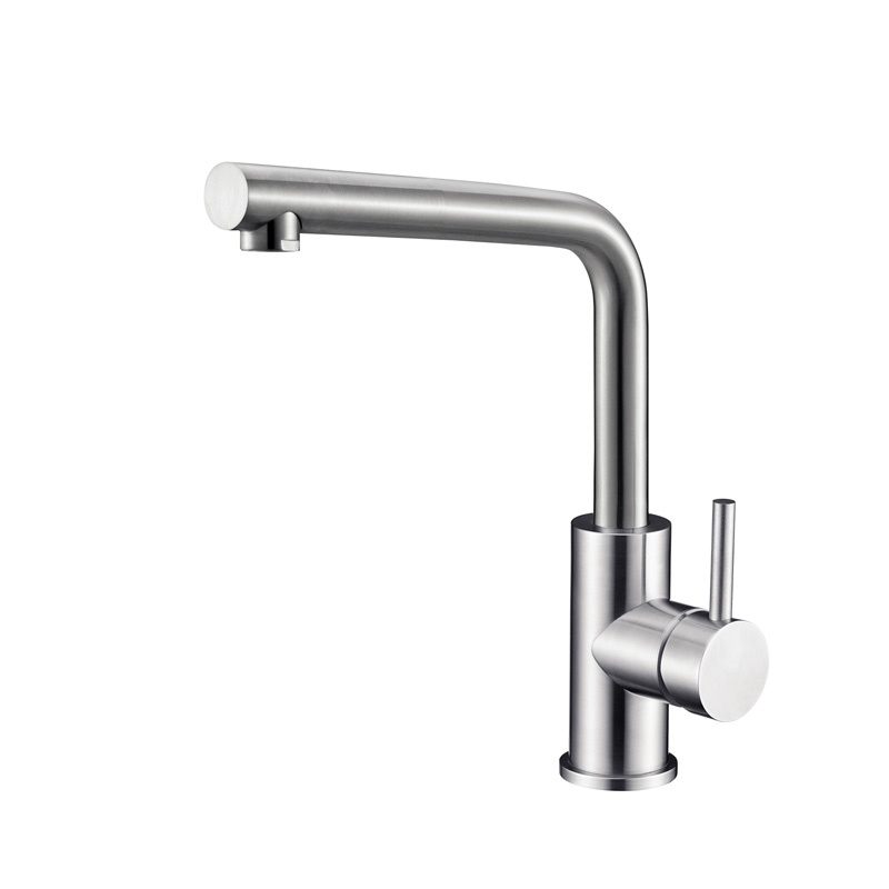 Stainless Steel and Brass Hammered Kitchen Sink Mixer Faucet