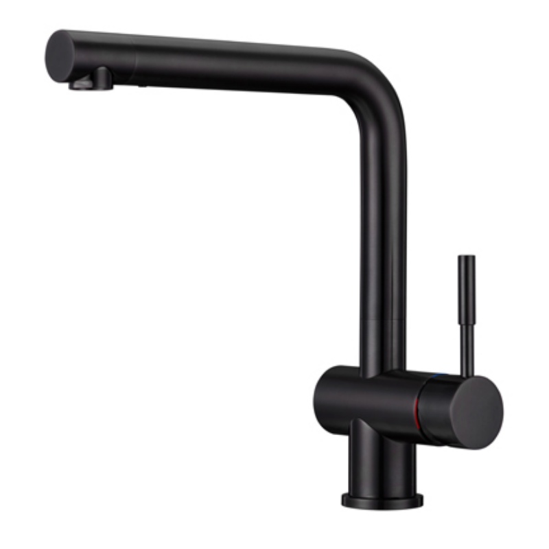 Stainless Steel and Brass Hammered Kitchen Sink Mixer Faucet