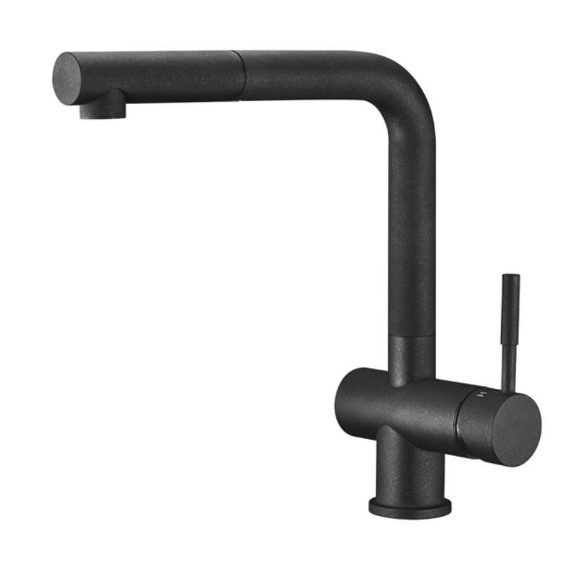 Gold-Colored Spring Stainless Steel Strip Pull-out Function Kitchen Sink Faucet