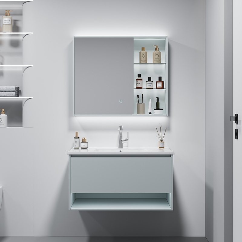 High Quality Paint Free Grilled Hanging Bathroom Cabinet with Sink
