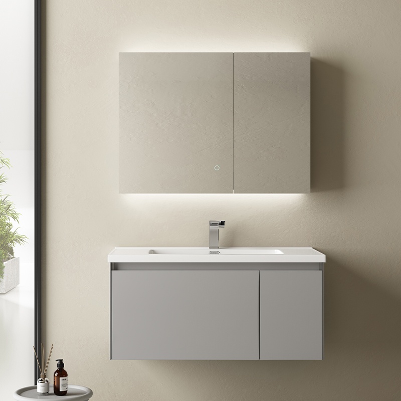 High Quality Paint Free Grilled Hanging Bathroom Cabinet with Sink