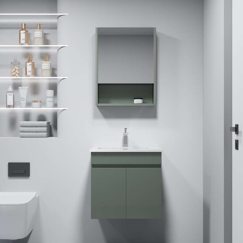 Stylish Bathroom Storage Cabinet with Energy-Efficient LED Light