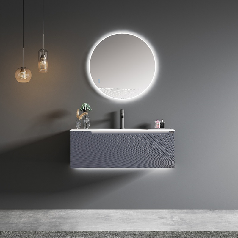 Solid Wood Bathroom Storage Cabinet Light Wash Basin Design Bathroom Vanities