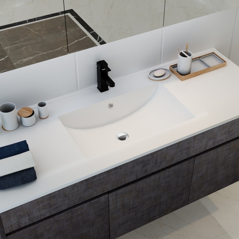 High Quality PVC Bathroom Furniture 2 Drawers 2 Doors Bathroom Cabinet with Mirror