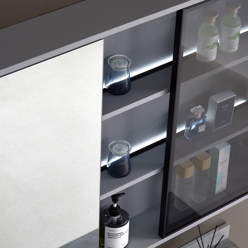 Euro Style Floor Standing Waterproof PVC Bathroom Cabinet with Seamless Ceramic Basin