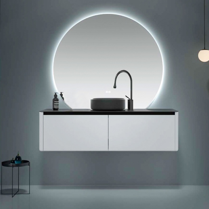 Freestanding Modern Design Bathroom Vanity Double Sink Bathroom Cabinet with LED Mirror