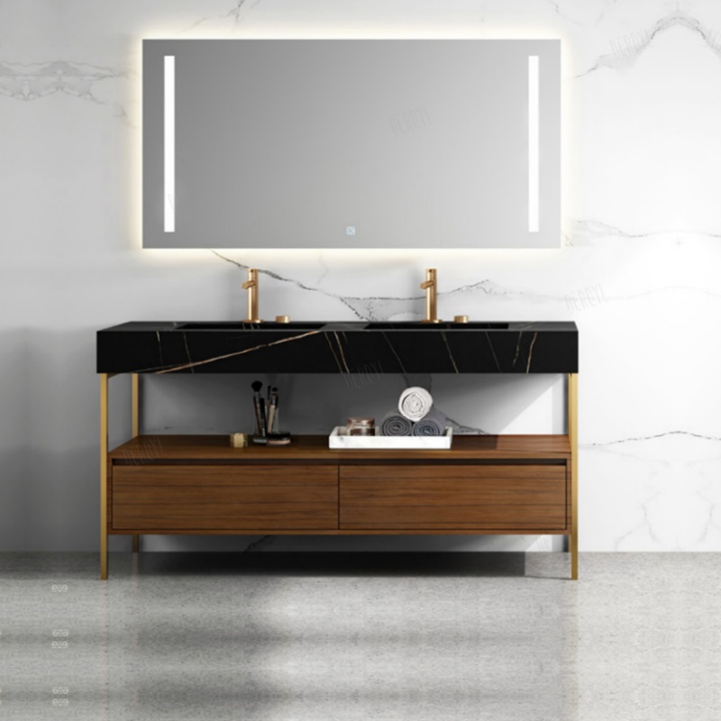 Custom Solid Wooden Painted Modern Wall Hung Bathroom Cabinet Vanities