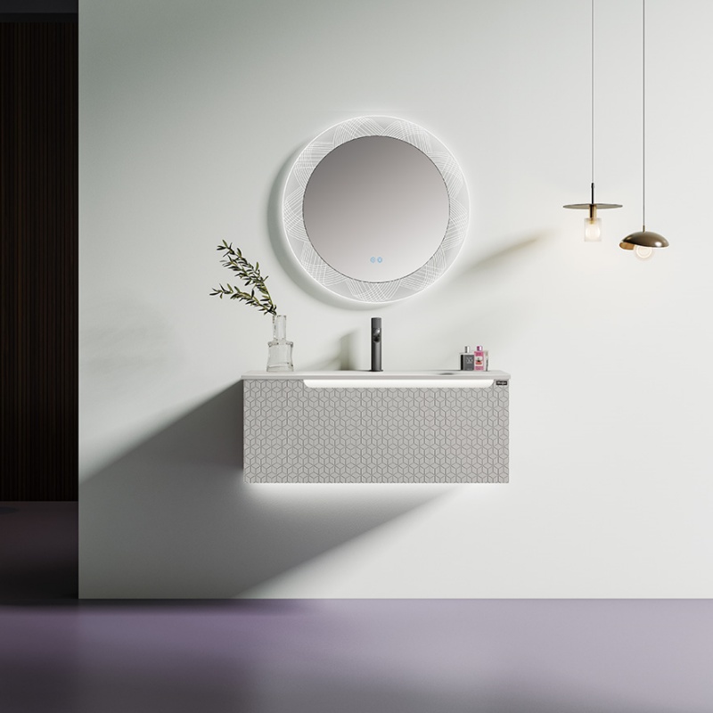 Modern Bathroom Custom Wall Mounted Bathroom Storage Cabinets with LED Mirror