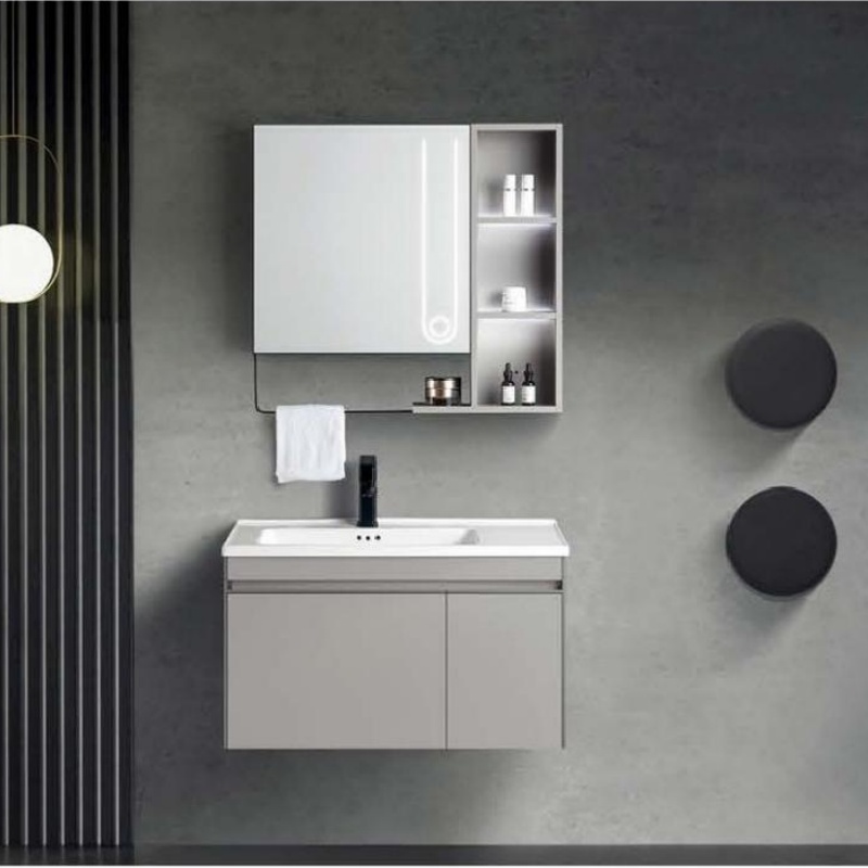 Contemporary Home Furniture Plywood Sanitary Ware Bathroom Cabinet with LED Light