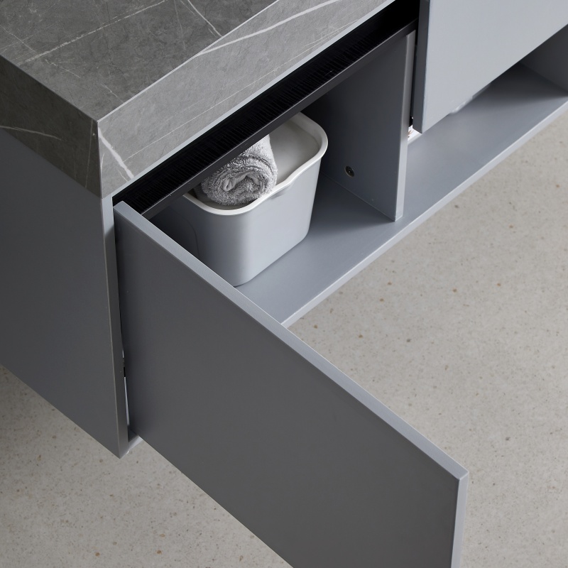 Floor Mounted Luxury Modern Hotel Bathroom Cabinet Set with Sink