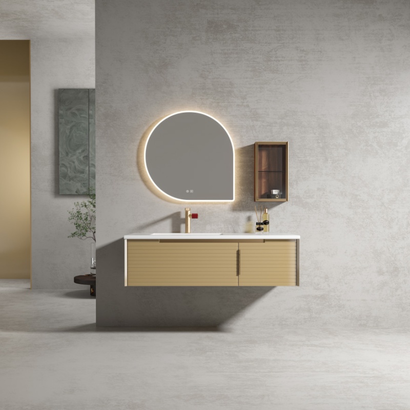 Hotel Solid Wooden Wall Mounted Custom Bathroom Vanity Mirror Cabinet