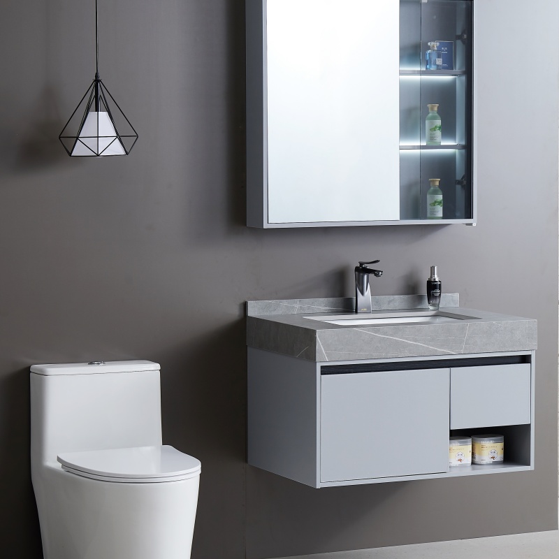 Floor Mounted Luxury Modern Hotel Bathroom Cabinet Set with Sink