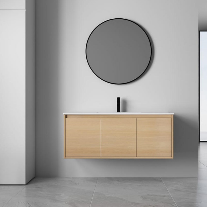 Durable Home Furniture LED Light Sanitary Ware Bathroom Cabinet with Basin