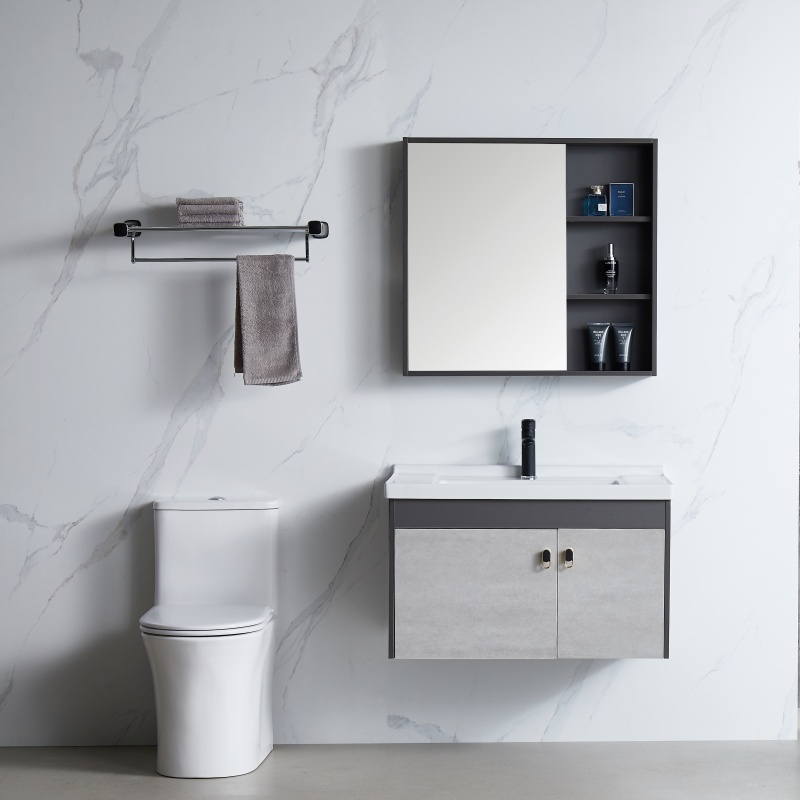 Luxury White Hanging Grille Bathroom Cabinet Furniture Sink Bathroom Cabinet