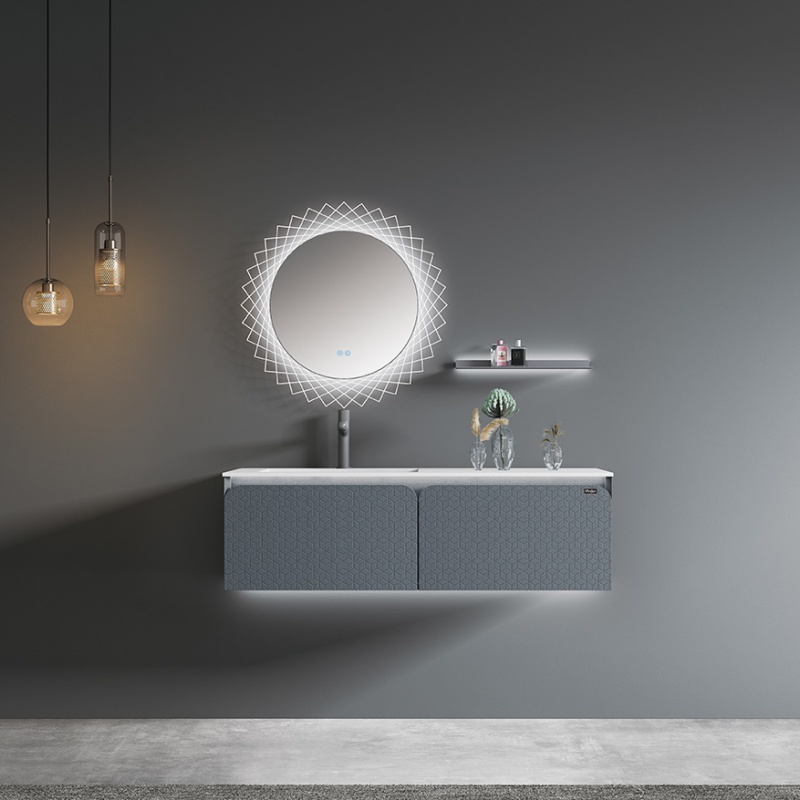 Foshan Factory Direct Sales Solid Wood Bathroom Storage Cabinet Light Wash Basin Design Bathroom Vanities