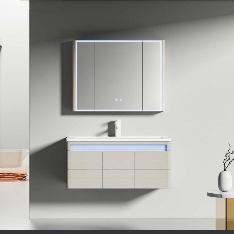 Modern Elegant PVC Bathroom Storage Cabinet for Small Spaces