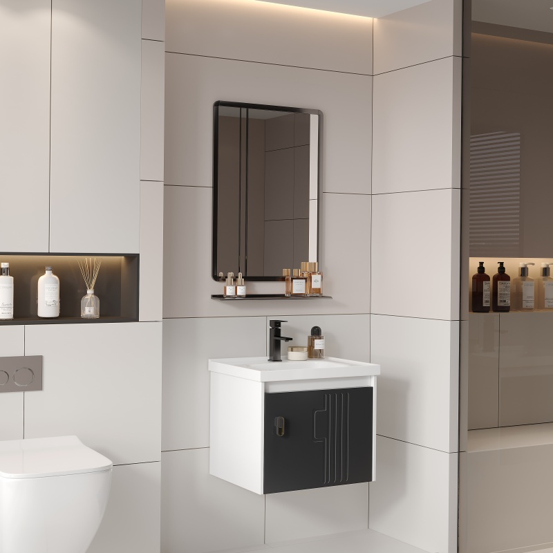 Multicolor Wall Mounted 18 mm PVC Mirror Luxury Hanging Bathroom Cabinet