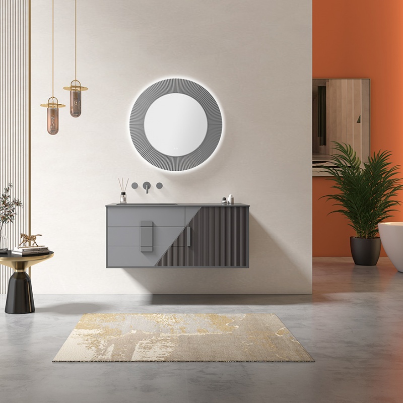 Factory Price Direct-Sale Rectangular Design Mirror Solid Wood Waterproof Bathroom Cabinet