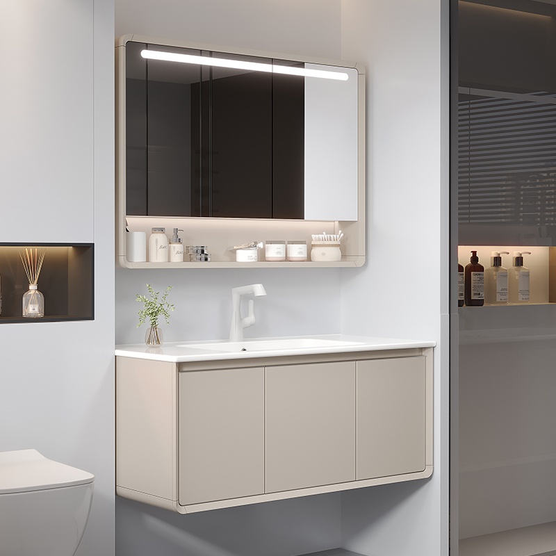 Modern PVC Bathroom Cabinet with Ample Storage Space for Organizing