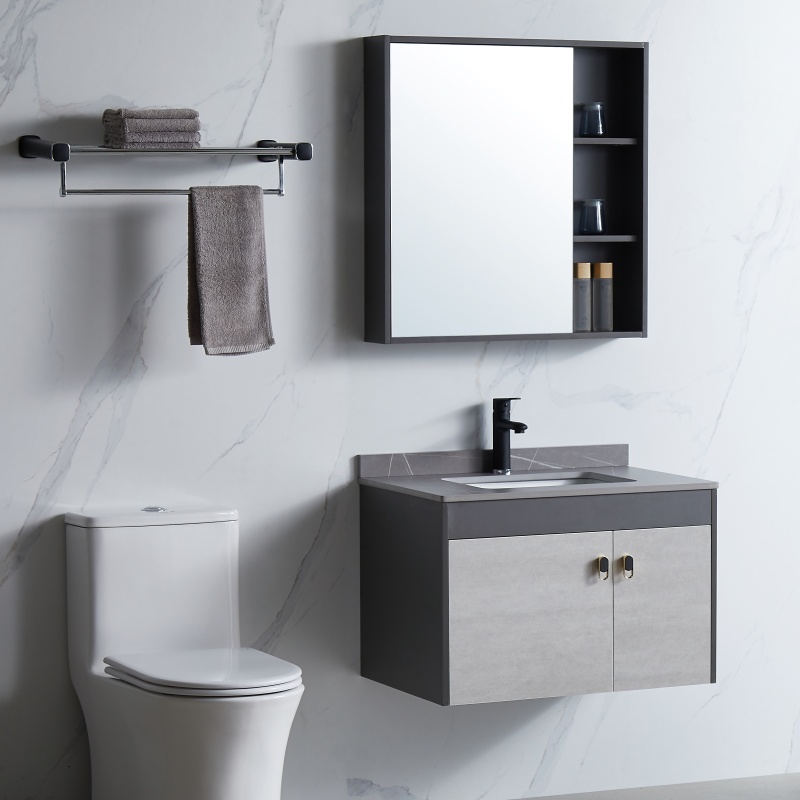 Luxury White Hanging Grille Bathroom Cabinet Furniture Sink Bathroom Cabinet