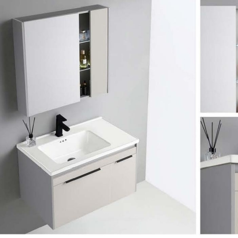 Stylish Bathroom Accessories Durable LED Light PVC Bathroom Cabinet