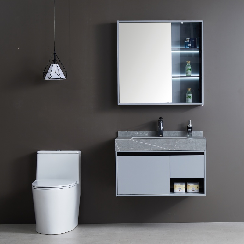 Floor Mounted Luxury Modern Hotel Bathroom Cabinet Set with Sink