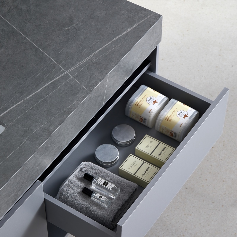 Custom High Quality PVC Bathroom Sanitary Ware Cabinet with LED Mirror