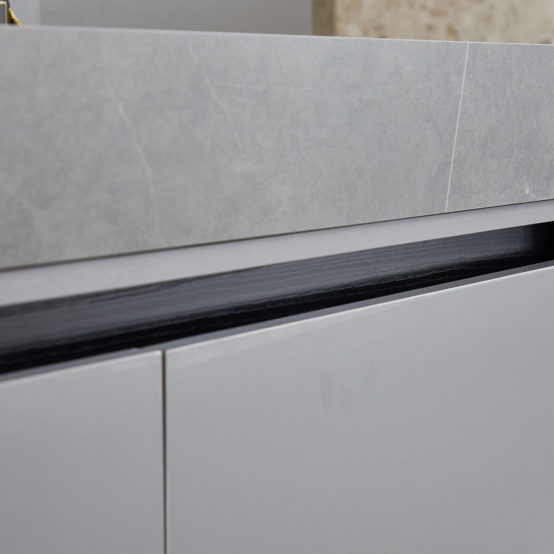Euro Style Floor Standing Waterproof PVC Bathroom Cabinet with Seamless Ceramic Basin