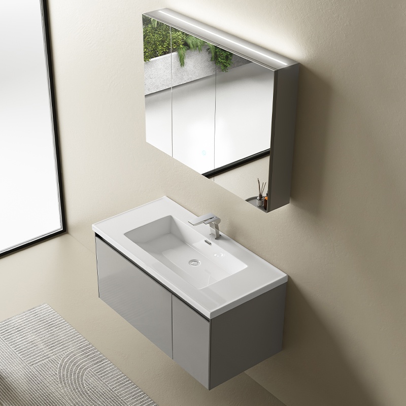 High Quality Paint Free Grilled Hanging Bathroom Cabinet with Sink
