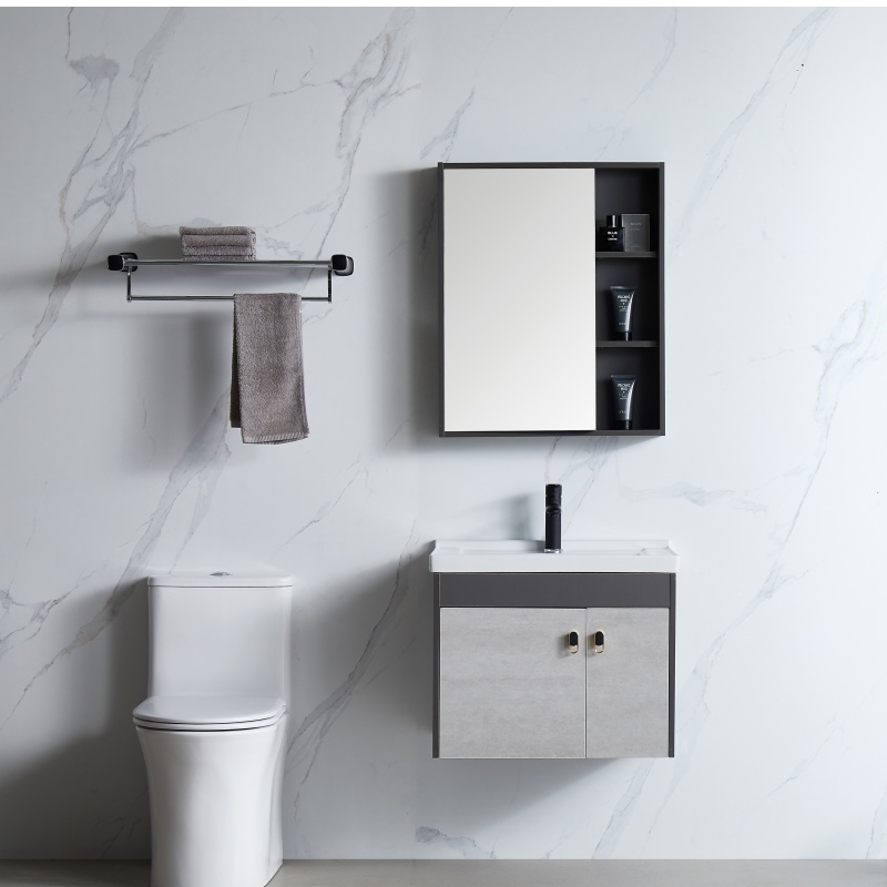 Luxury White Hanging Grille Bathroom Cabinet Furniture Sink Bathroom Cabinet