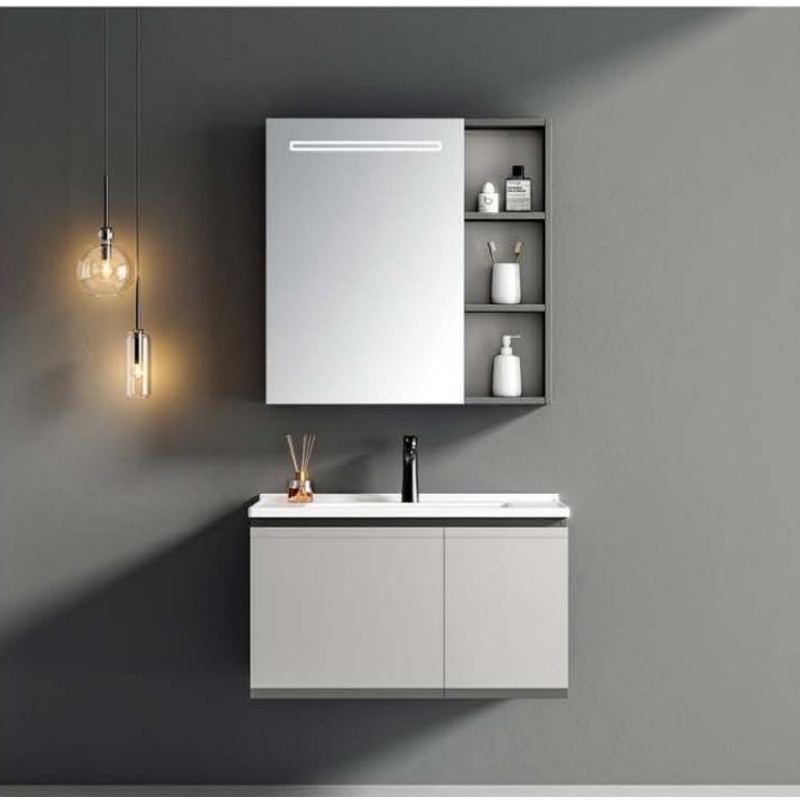 Stylish Bathroom Accessories Durable LED Light PVC Bathroom Cabinet