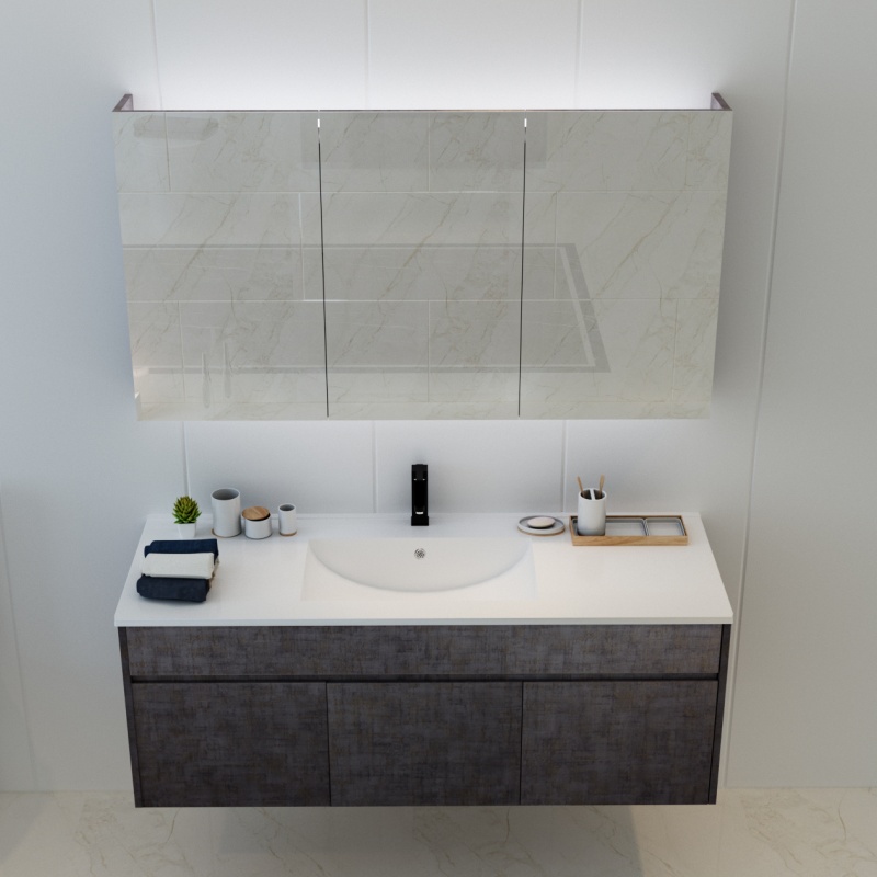 Modern Double Basin PVC Sink Bathroom Vanity Floor Standing Sink Bathroom Washbasin Cabinet