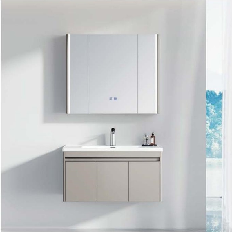 Contemporary Home Furniture Plywood Sanitary Ware Bathroom Cabinet with LED Light