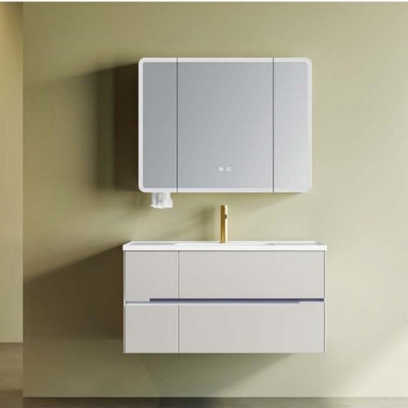 Modern Elegant PVC Bathroom Storage Cabinet for Small Spaces