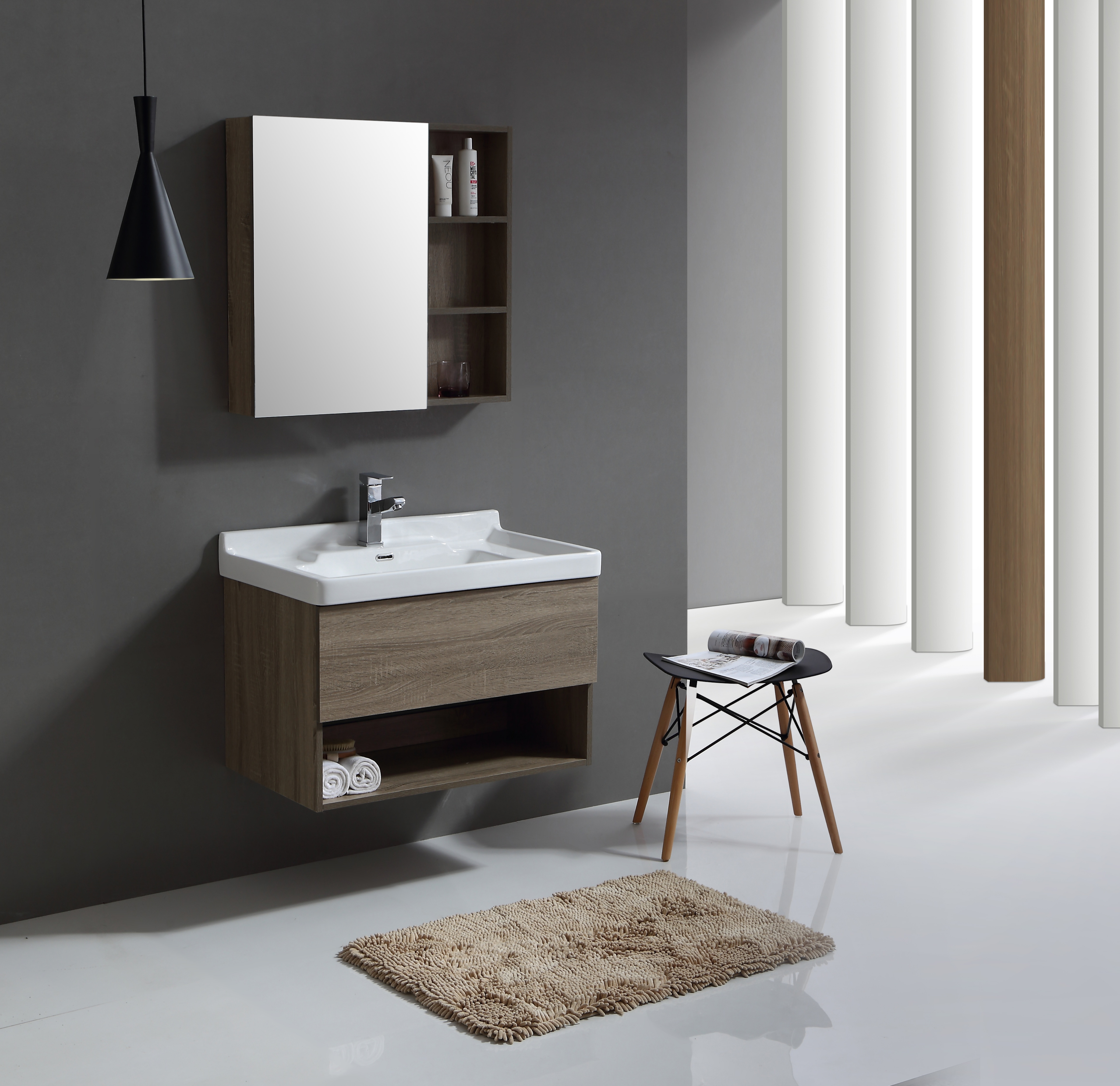High Quality New Design Wall Mounted Vanity Bathroom Cabinet with Sink