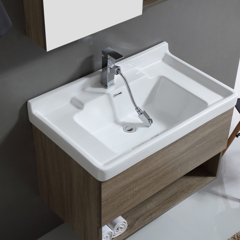 Sanitary Ware Wall Mounted Two Drawer PVC Washbasin Bathroom Cabinet with Handles