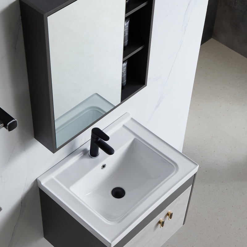 Luxury White Hanging Grille Bathroom Cabinet Furniture Sink Bathroom Cabinet