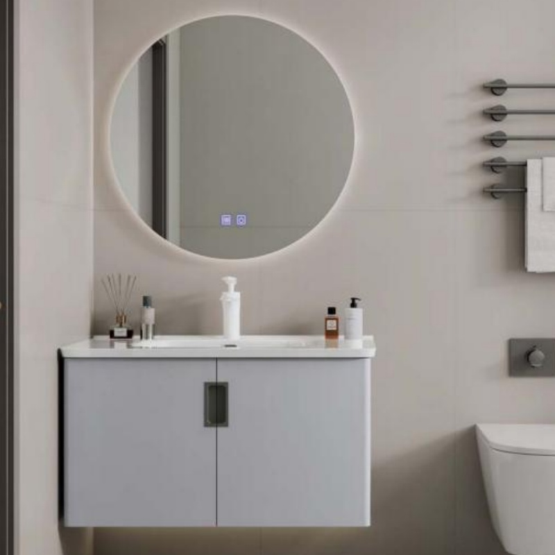 Modern Design Wall Mounted Single Sink Painting Plywood Bathroom Vanity Cabinet