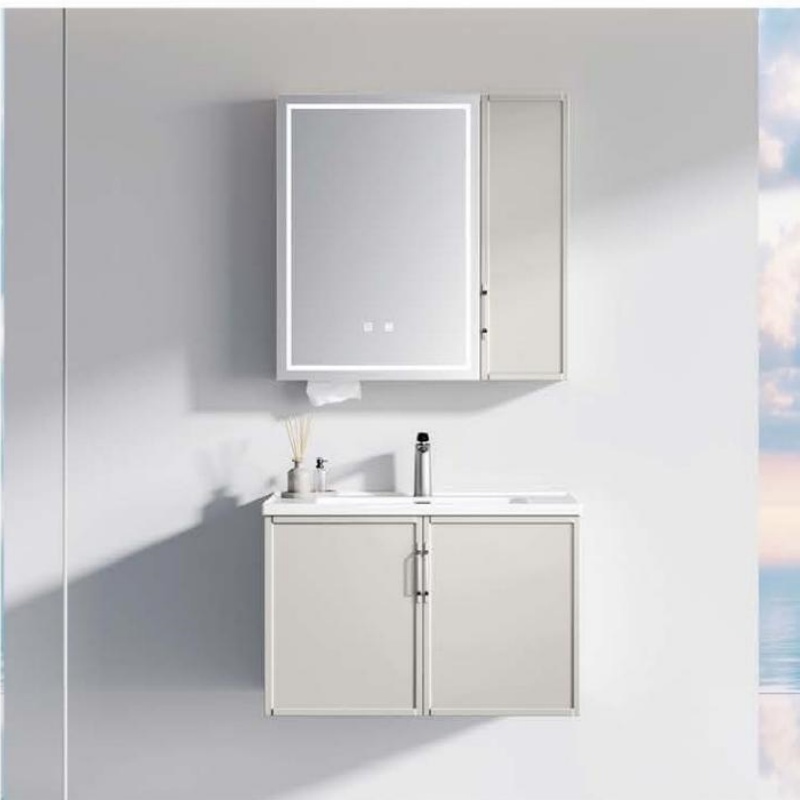 Stylish Bathroom Accessories Durable LED Light PVC Bathroom Cabinet