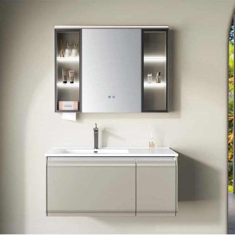 PVC Bathroom Cabinet with Sintered Stone Ceramic Basin