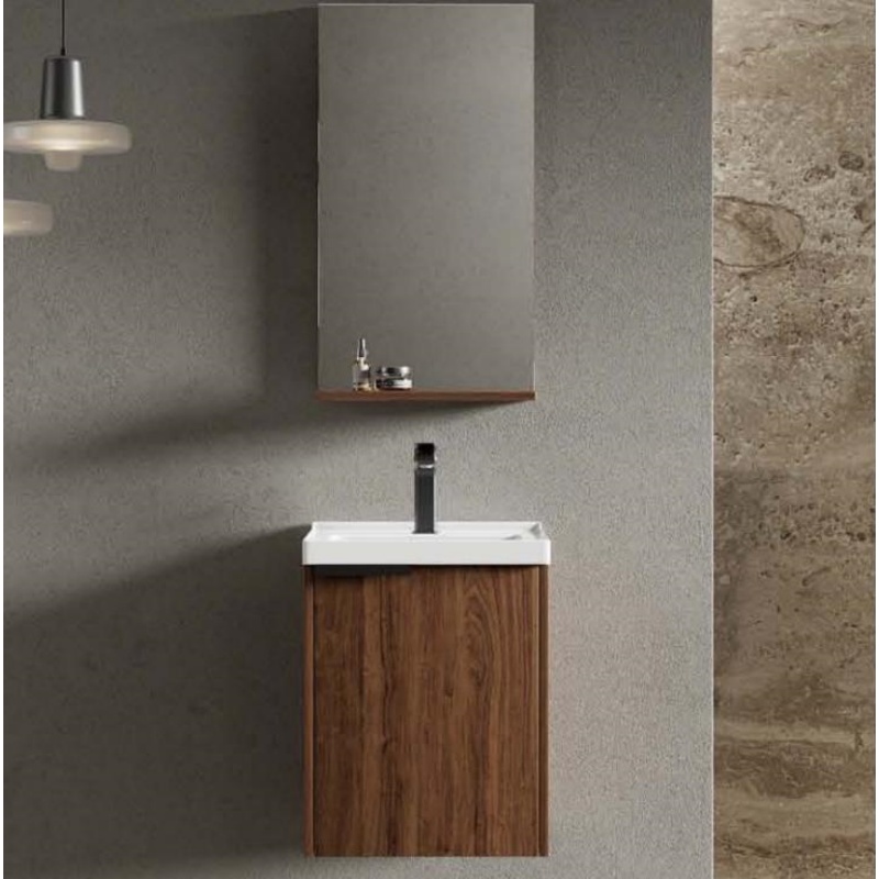 Wholesale Cheap Small Size Plywood Bathroom Cabinet with Ceramic Basin