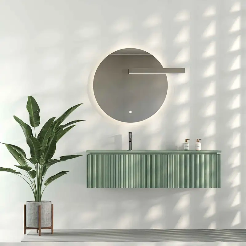 Modern Small MDF PVC Free Standing Shower Bathroom Furniture Cabinet Set White Bathroom Vality