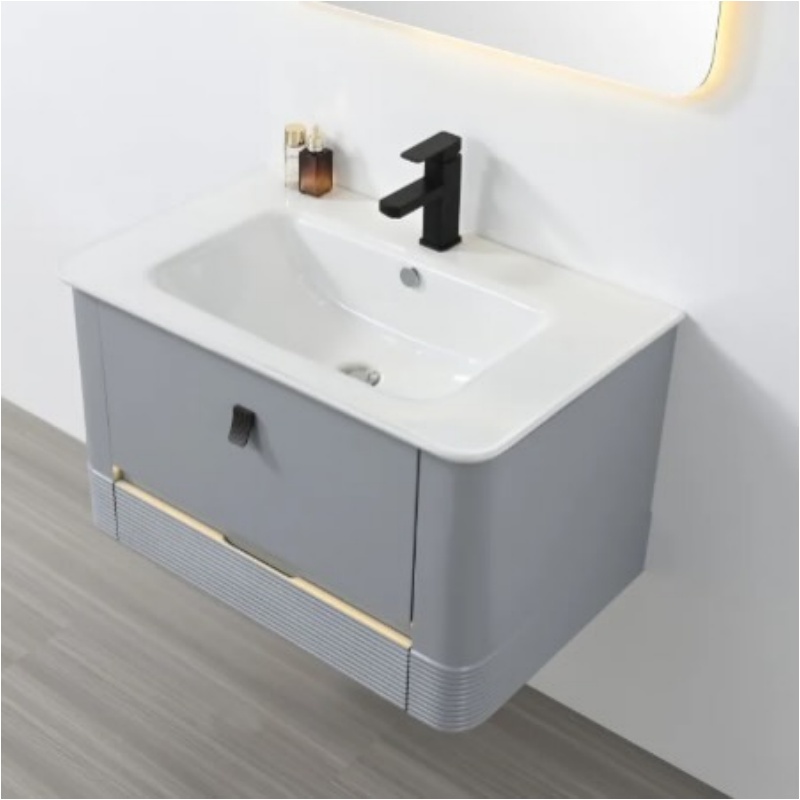 Luxury Design PVC MDF Corrugated Board Bathroom Vanity Sintered Stone Bathroom Cabinet
