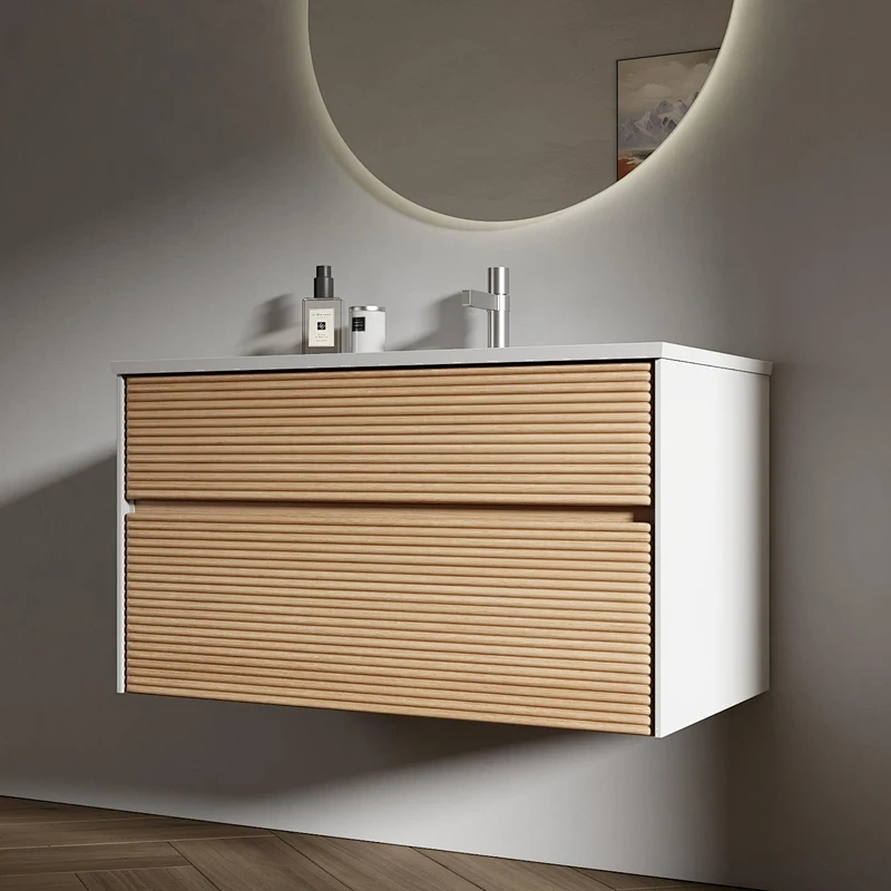 Hot Sale PVC MDF Material Australia Style High Glossy Paint Bathroom Cabinet